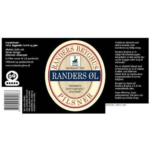 Pilsner (Randers Øl)  5,6% 20L